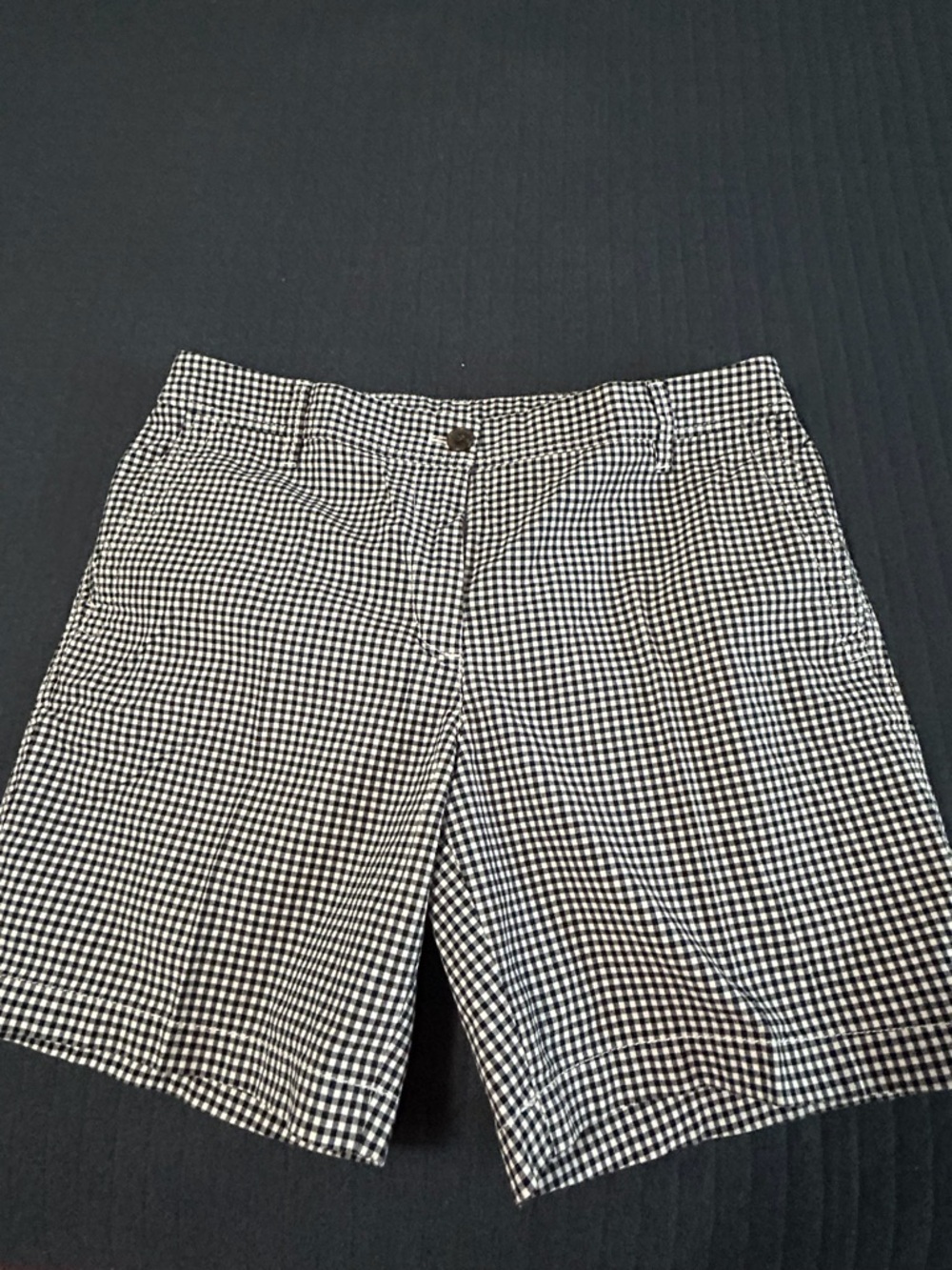 Talbots Black and White Gingham Relaxed Chino Shorts